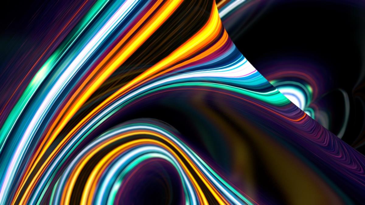 Inside me av den russiske kunstneren Dimitry Zakharov. Bildet viser strømmer av farger formet som en slags organisk trompet. Gjengitt med tillatelse fra Ars Electronica.