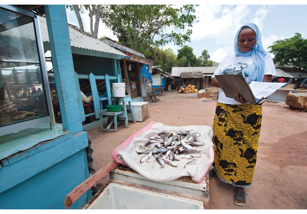 Figur 5.7 Innsamling av fiskeridata i RuMaKi-området i Tanzania.
