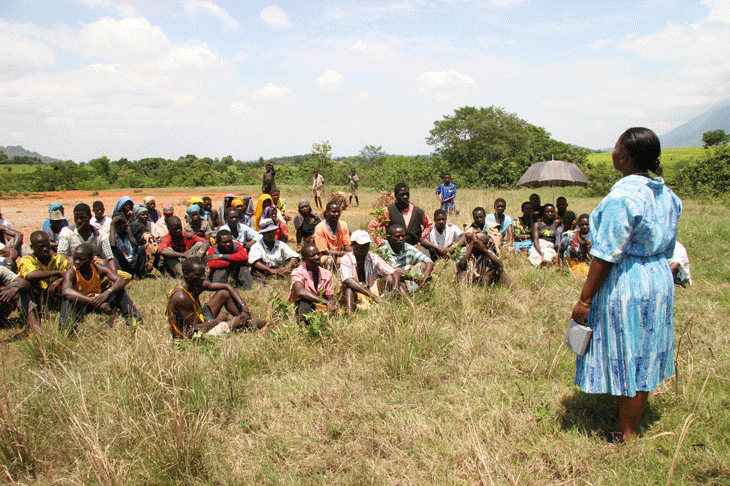 Figur 4.6 Fagforeningsmøte for te-arbeidere i Malawi.