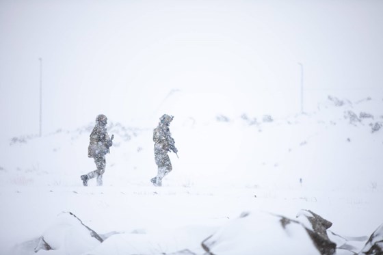 Soldater i vintervær