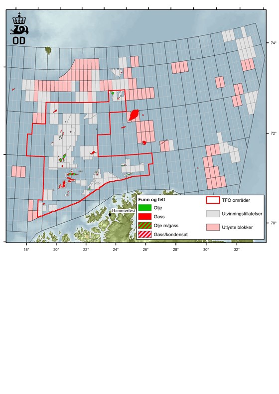 Utlysningskart Barentshavet