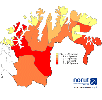 Figur 6.4 1
  Fra Finnmarksstatistikken (http://www.fifo.no/finnstat/ ), utarbeidet
 av Norut Alta på oppdrag fra Finnmark fylkes­kommune.