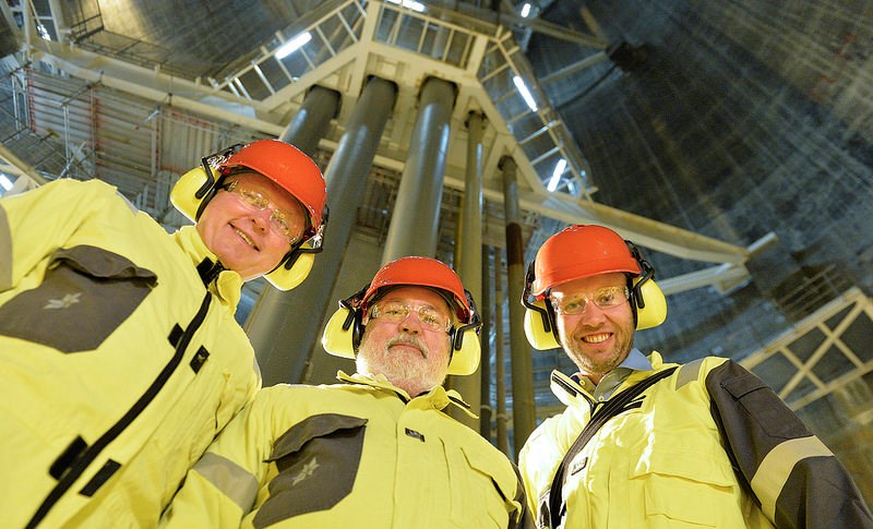 Fra venstre: Statoil-sjef Eldar Sætre, klima- og energikommissær Miguel Arias Cañete og olje- og energiminister Tord Lien. (Foto: Harald Pettersen, Statoil ASA).