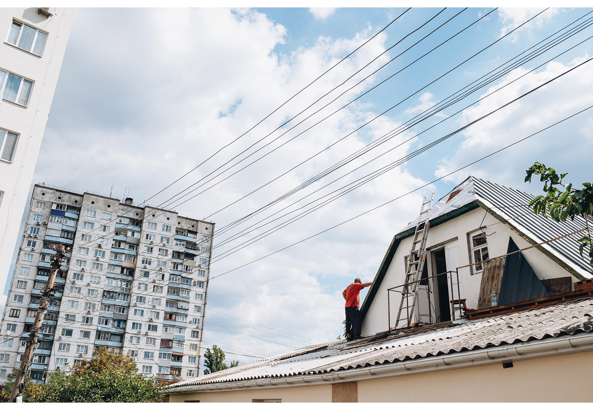 Figur 5.4 Norge støtter reparasjoner og gjenoppbygging av boliger gjennom Verdensbanken, som her i Kyiv.