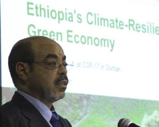 Etiopas statsminister Meles Zenawi i Durban. Foto: Ragnhild Håland Simenstad
