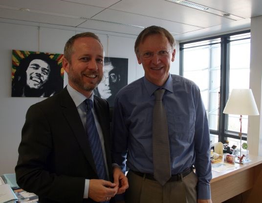 EUs miljøkommisær Janez Potocnik og miljøvernminister Bård Vegar Solhjell. (Foto: MD)
