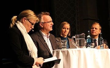 Diskuterte: Cederstrøm, Harpviken, Hansen og Holmås