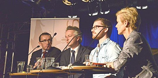 Fra venstre: Espen Barth Eide, Ulf Sverdrup, Sveinung Rotevatn, Liv Tørres (Foto: Refleksprosjketet, Utenriksdepartementet)
