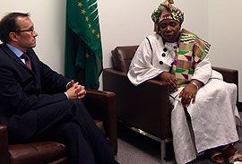 Utenriksminister Eide og AU-leder Dlamini-Zuma.