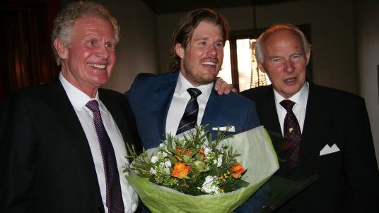 OL-vinnere: Frank Hansen, Kjetil Jansrud og Knut Johannesen