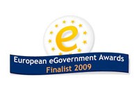 Logo for finalister til EU-prisen European eGovernment Awards.