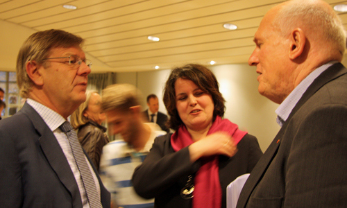 F.v. Finn Bergesen (NHO), Brustad og Roar Flåthen (LO)