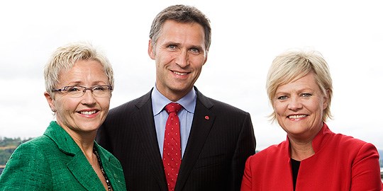 Liv Signe Navarsete, Jens Stoltenberg og Kristin Halvorsen. Foto: Berit Roald/Scanpix
