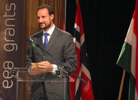 Kronprins Haakon åpnet erfaringskonferansen om EØS-midlene i Ungarn. Foto: Guri Merete Smenes