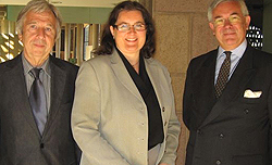 Forsamlingens president Jean-Pierre Masseret (v), statssekretær Stubholt og WEUs generalsekretær Collin Cameron (h
