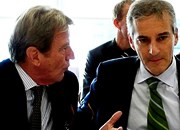 Frankrikes utenriksminister Kouchner og utenriksminister Støre under Trygve Lie Symposium i New York 24. september. Foto: E.Lydersen, FN-deleg.