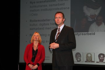 Nasjonal koordinator for Mangfoldsåret 2008 Bente Møller og kulturminister Trond Giske