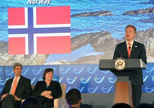 Utenriksminister Brende holdt innlegg under Our Ocean-konferansen i Washington D.C. 17. juni. Foto: F.O.Andersen, UD