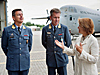 Forsvarsminister Grete Faremo døper nye transportfly. - Foto: Torgeir Haugaard, FMS