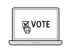 PC with "vote" on the screen