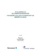 Evaluering av belønningsordningen for bedre kollektivtransport
