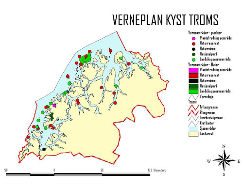 Kart over verneområdet