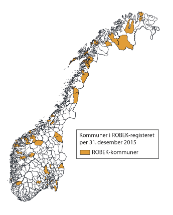 Figur 12.3 Kart over ROBEK-kommuner 2015
