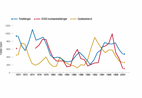 Figur 3.4 Bestandsutvikling for norsk-arktisk torsk