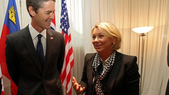 Næringsminister Monica Mæland og USAs visehandelrepresentant Michael Punke møttes under EFTAs ministermøte i Geneve i fjor høst for å diskutere forhandlingene om en transatlantisk handels- og investeringsavtale (TTIP).