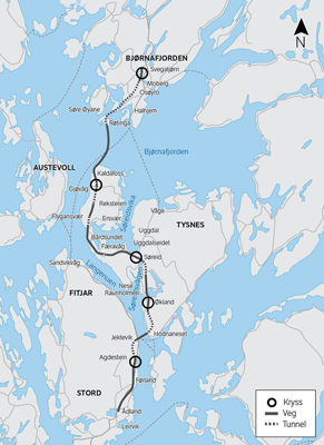 Figur 2.2 Vedteken KDP for E39 Stord–Os, Ådland–Svegatjørn (Hordfast)