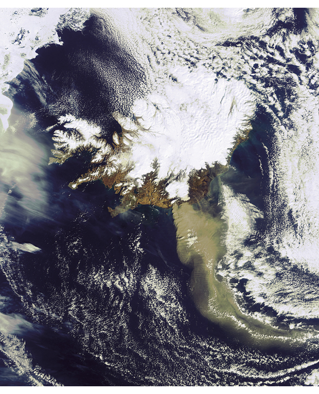 Figur 4.6 Vulkanutbruddet fra Eyjafjallajökull