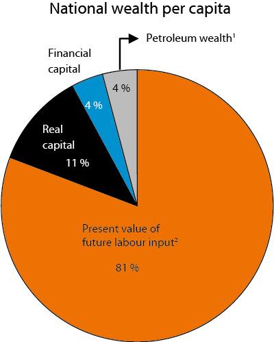 Figure 2 Net national wealth per capita. 2010. Per cent 