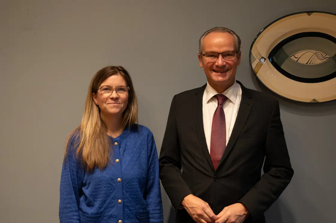 Statssekretær Sissel Kruse Larsen og statssekretær for Europa i det tyske utenriksdepartementet, Gunther Krichbaum.