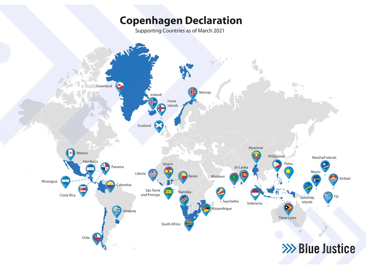 Figur 2.7  Land som har slutta seg til Københavnerklæringa. 

