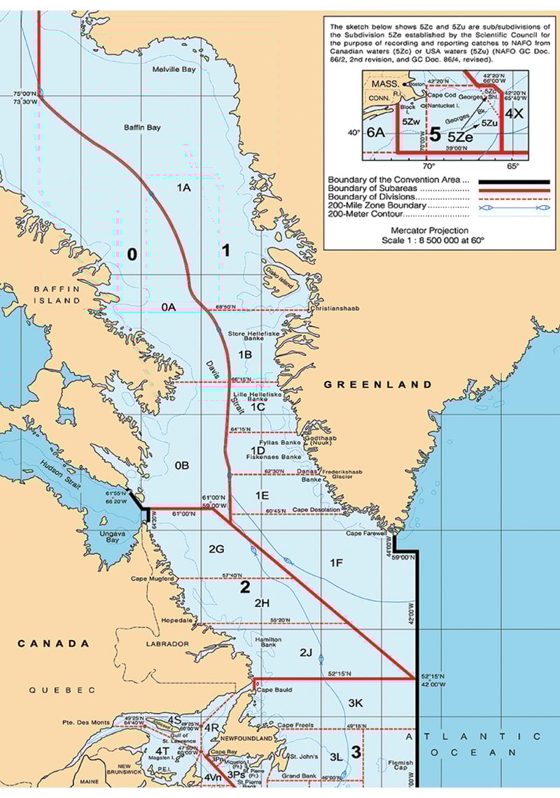 Figur 3.9 NAFO sitt konvensjonsområde
