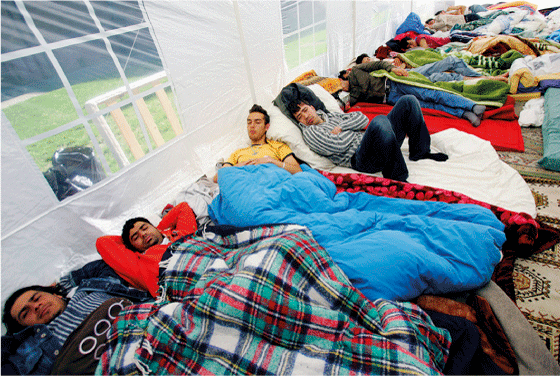Figure 11.3 A group of Afghan asylum seekers went on a hunger strike outside Oslo Cathedral in May 2005. The hunger strike received wide coverage in the Norwegian press. The group was protesting the Norwegian authorities’ refusal to follow UN guidelines on the r...