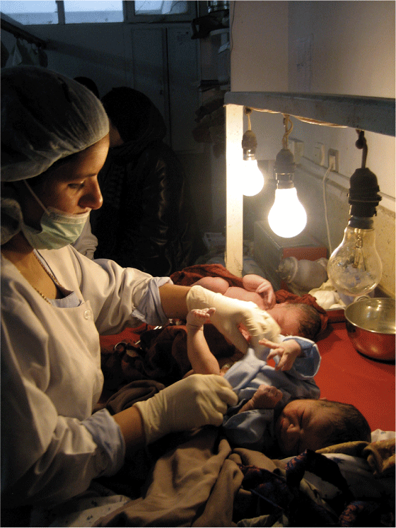Figure 7.5 Despite the decline, Afghanistan remains one of the countries in the world with the highest maternal and child mortality rates. In 2014 one in ten children died before the age of five and one in 49 women died during pregnancy and birth. 
