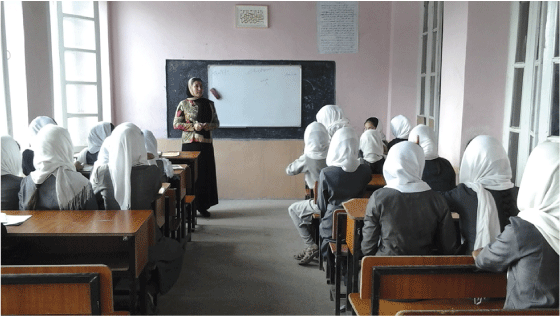 Figure 8.11 Satara Girls High School in Meymaneh is the most well-known of the schools built with Norwegian funding. A total of 2,650 girls are taught by 124 well-educated teachers. The school is known for the large number of its pupils who pass the university a...