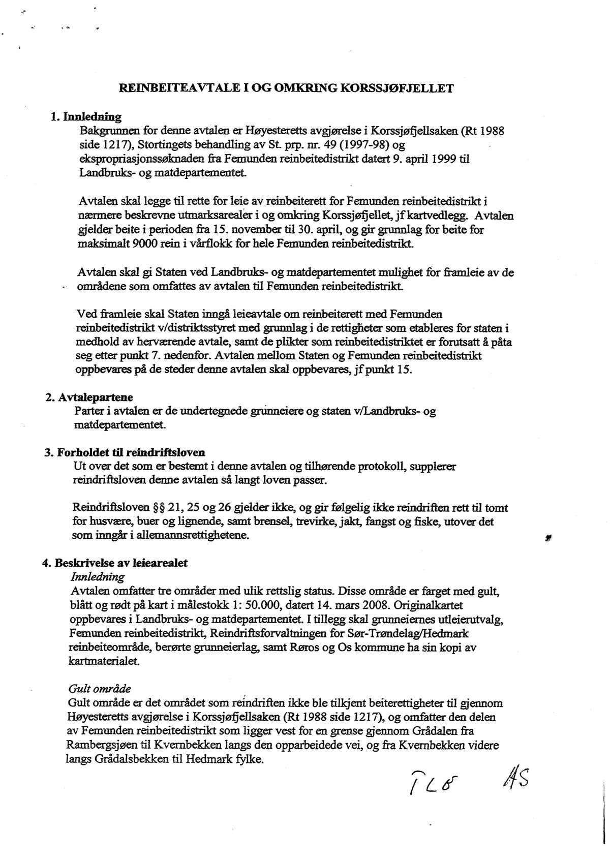 Reinbeiteavtale side 1