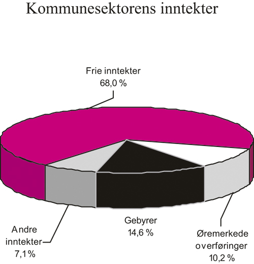 Figur 5.8 Sammensetningen av kommunesektorens inntekter. 2005