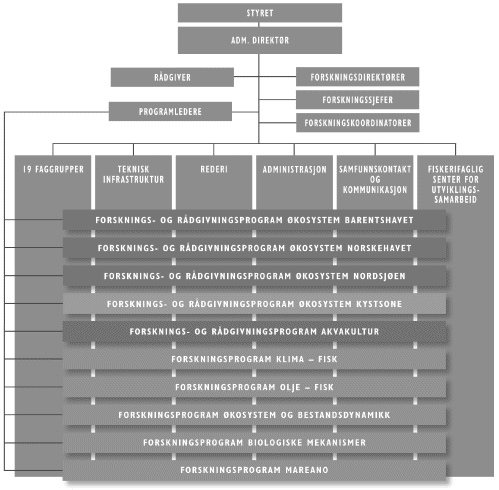 Figur 7.1 Havforskningsinstituttets nye organisasjon
