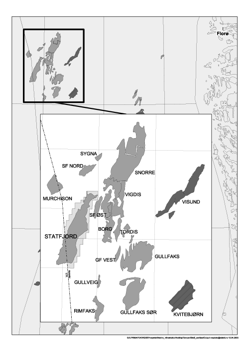 Figur 2.1 Lokalisering av Statfjordfeltet