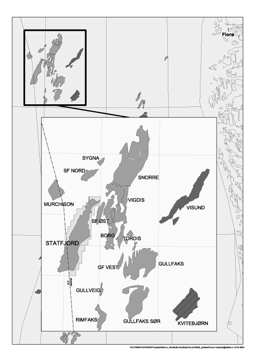 Figur 2.1 Lokalisering av Statfjordfeltet
