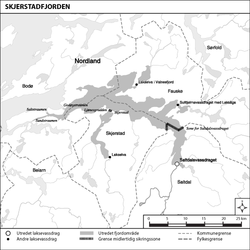 Figur 1.21 Kart over det utredete området Skjerstadfjorden