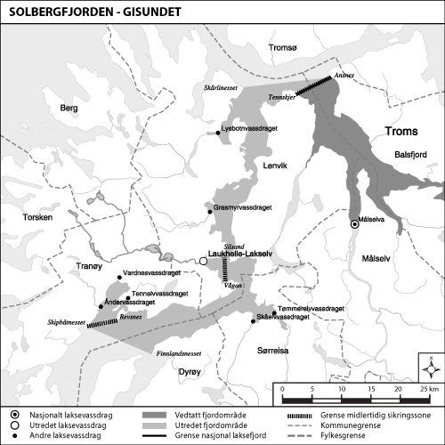Figur 1.22 Kart over det utredete området Solbergfjorden–Gisundet
