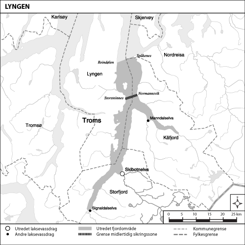 Figur 1.23 Kart over det utredete området Lyngen