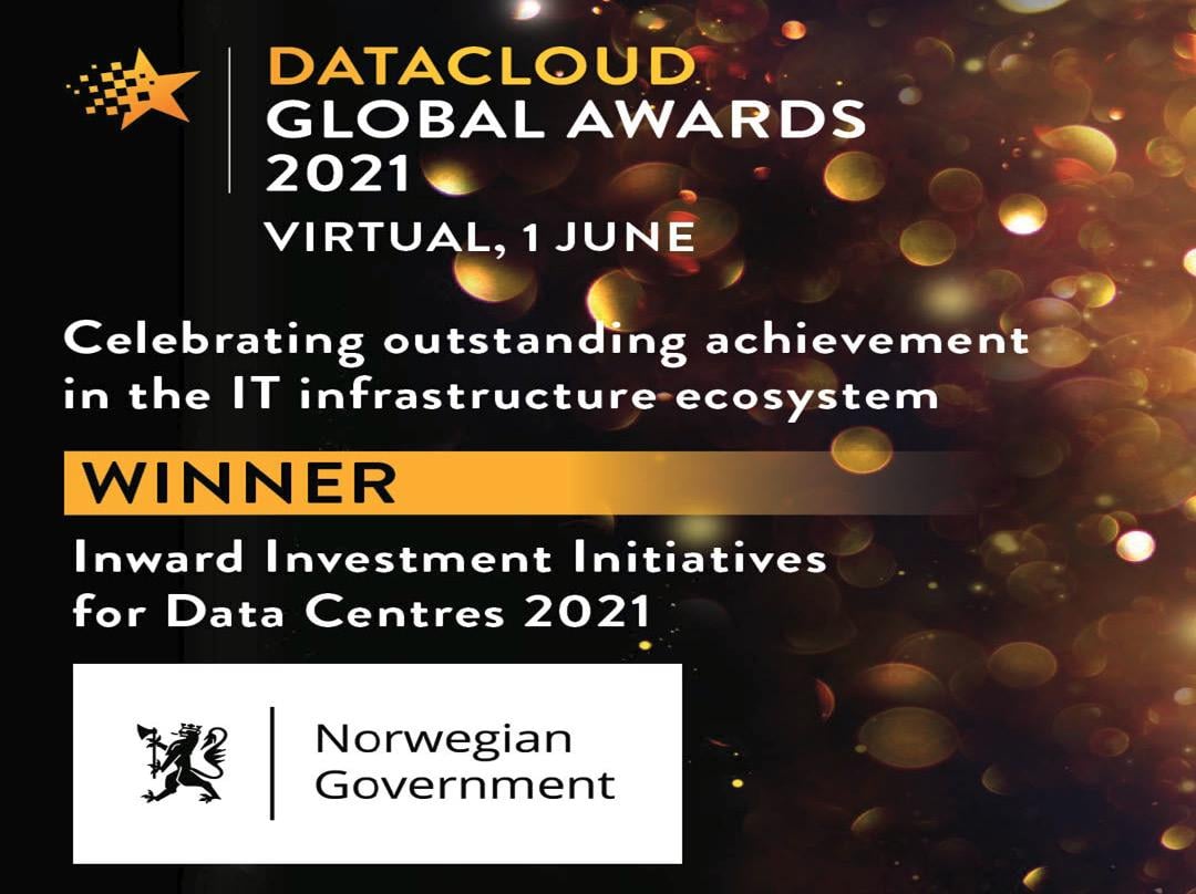Norwegian authorities received an award for stimulating investment in data centres