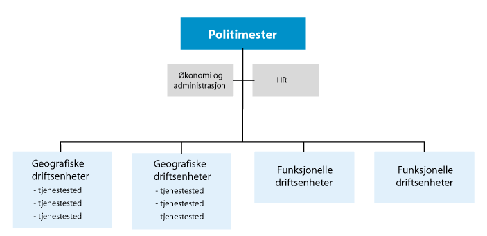 Figur 12.15    Organisering av et politidistrikt
