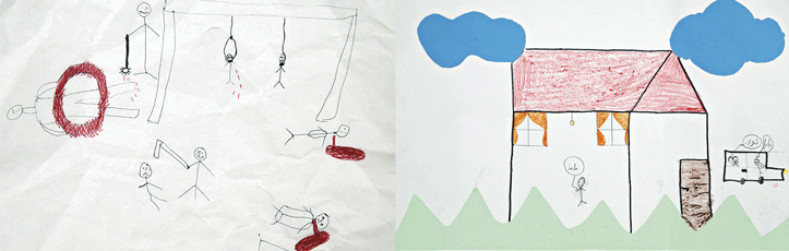 Figure 3.3 At the UNICEF-supported centre for refugees in Bar Elias in the Bekaa Valley in Lebanon, children are helped to process their experiences of war. ‘It is difficult to imagine what these children have experienced,’ says Nour Kattan, one of the teachers...