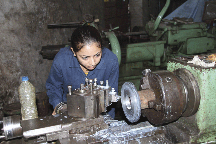 Figure 3.6 A girl in vocational training in Nepal.